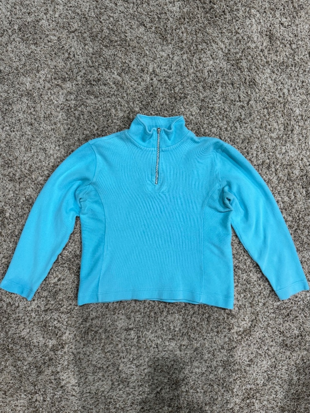 Tommy Hilfiger aqua colored quarter-zip fleece pullover medium
